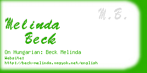 melinda beck business card